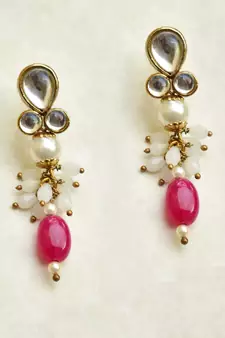 Red Stone Drop Earrings