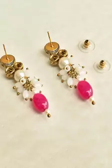 Red Stone Drop Earrings