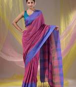 Mulberry Cotton Handspun Soft Saree With Texture Border