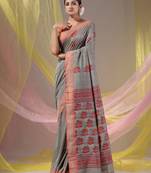 Grey Silk Matka Soft Saree With Nakshi Pallu