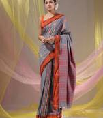 Lava Grey Silk Matka Soft Saree With Nakshi Pallu
