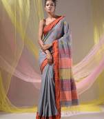 Grey Silk Matka Soft Saree With Nakshi Pallu