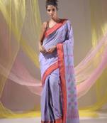 Lavender Silk Matka Soft Saree With Textured Pallu