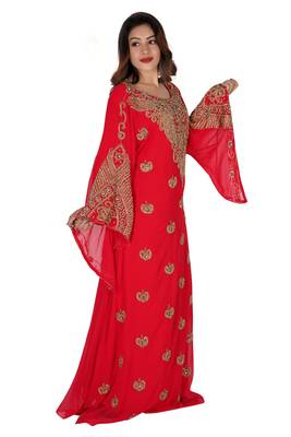 Multicolor embroidered georgette long-kurtis 1