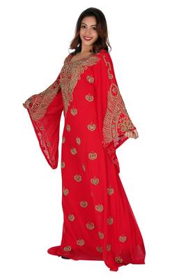 Multicolor embroidered georgette long-kurtis 2