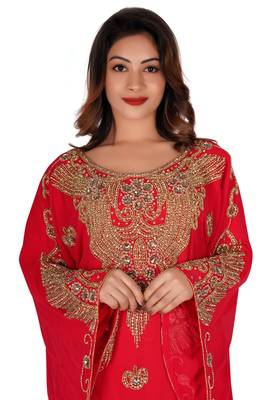 Multicolor embroidered georgette long-kurtis 3