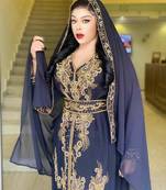 Multicolor embroidered georgette long-kurtis