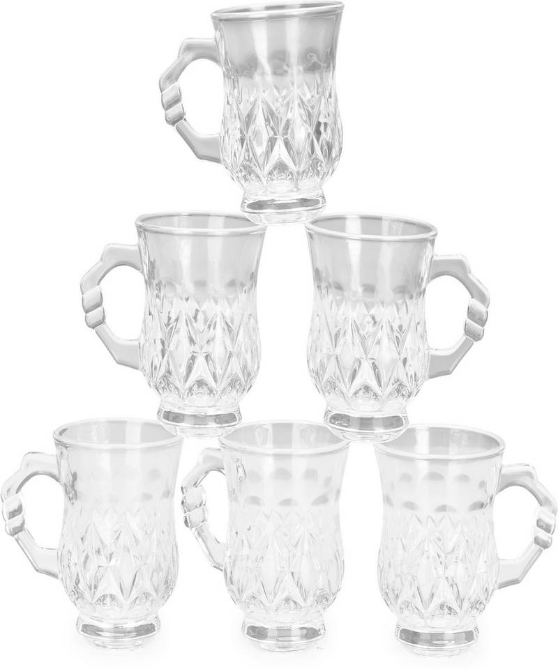 Designer & Stylish Transparent Tea/Coffee Cup Glass Pack of 6