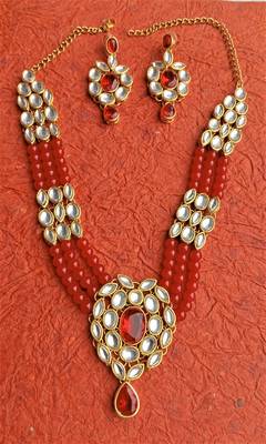 RozMili Kundan Red necklaces set 1