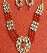 RozMili Kundan Red necklaces set