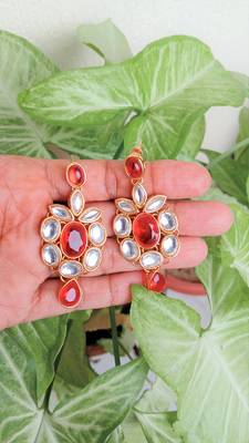 RozMili Kundan Red necklaces set 4