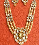 RozMili Kundan Beige necklaces set