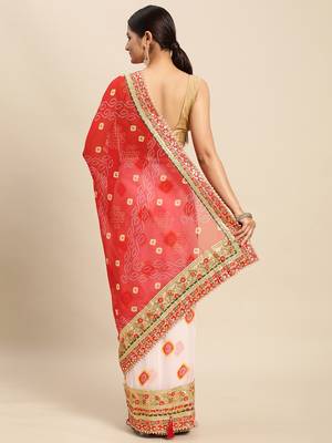White woven pure silk saree with blouse 2