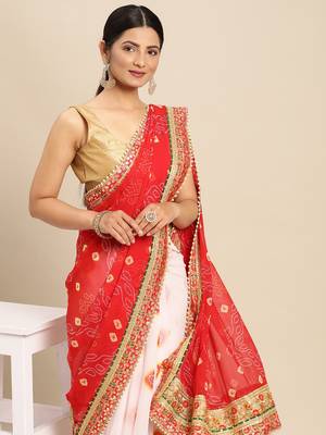 White woven pure silk saree with blouse 3