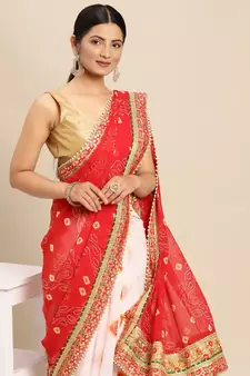White woven pure silk saree with blouse