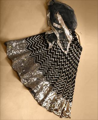 Mesmerizing Black zari and sequins embroidered with mirror work georgette Semi Stitched Lehenga choli for women 7