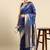 Blue woven kanchipuram silk saree with blouse