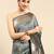 Grey woven kanchipuram silk saree with blouse