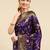 Violet woven kanchipuram silk saree with blouse