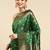 Dark green woven kanchipuram silk saree with blouse