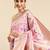 Light pink woven kanchipuram silk saree with blouse