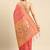 Peach woven kanchipuram silk saree with blouse
