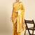 Yellow woven kanchipuram silk saree with blouse