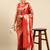 Red woven paithani silk saree with blouse
