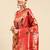 Red woven paithani silk saree with blouse