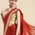 Red embroidered georgette saree with blouse