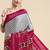 Pink woven pure pashimina silk saree with blouse