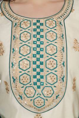 Green Embroidered Modal Salwar Suit With Pants and Chanderi Digital Print Dupatta 4
