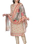 Brown Embroidered Modal Salwar Suit With Pants and Chanderi Digital Print Dupatta