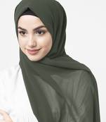 Green plain georgette hijab