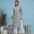 Hand Embroidered Grey Cotton Lucknowi Chikan Indian Women Kurta