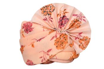 Zaridhar || Special Floral Pagdi/ Turban Wedding/function for Men & Women (Free Size) II Pack of 10 || Orange 2