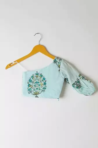 Sky Blue Kids Lehenga Choli Set with Embroidery
