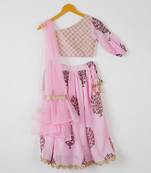 Pink One Shoulder Lehenga Set