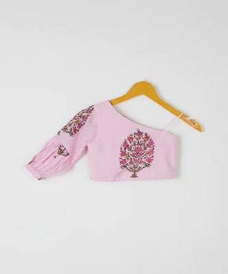 Pink One Shoulder Lehenga Set 3