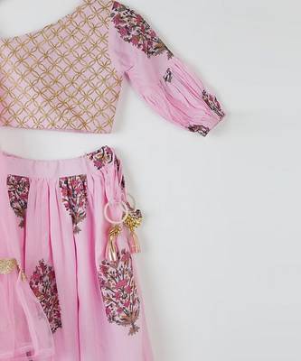 Pink One Shoulder Lehenga Set 5