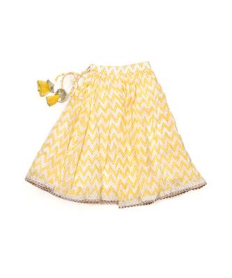 Yellow Shibori Kurti And Lehenga Set 3