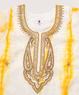 Yellow Shibori Kurti And Lehenga Set 5