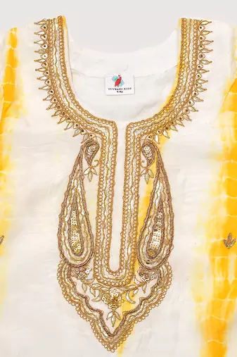 Yellow Shibori Kurti And Lehenga Set