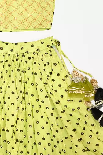 Neon One Shoulder Lehenga set