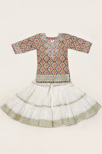 Grey Printed Cotton Sharara Set