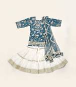 Blue Printed Cotton Sharara Set