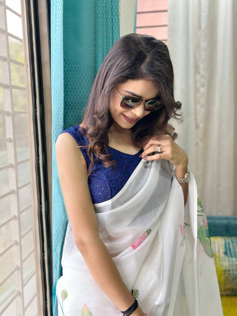 Navy Blue Georgette Party Wear Chikankari Blouse