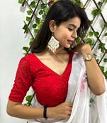 Red Lakhnavi Party Wear Fancy Blouse