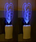 3D Illusion Effect Pair Of Couple Multi Colour LED Night Lamp, Pack Of 2