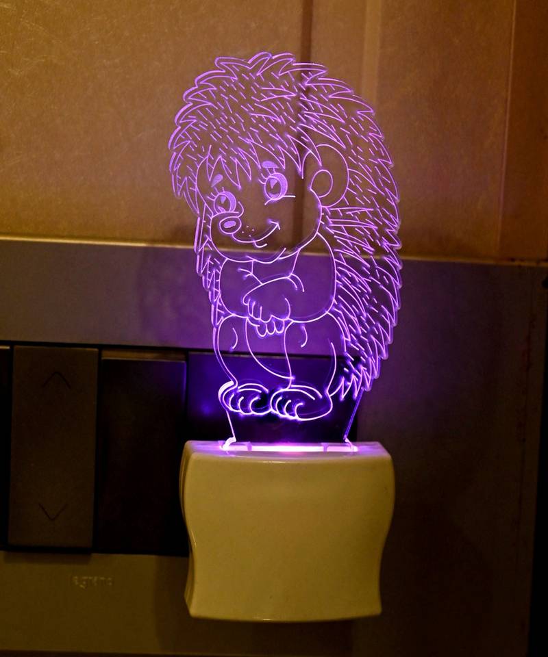3D Illusion Big Hairy Smiling Mouse LED Plug & Play Wall Lamp